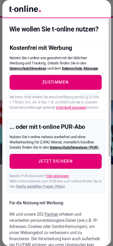 the mobile screenshot of www.t-online.de