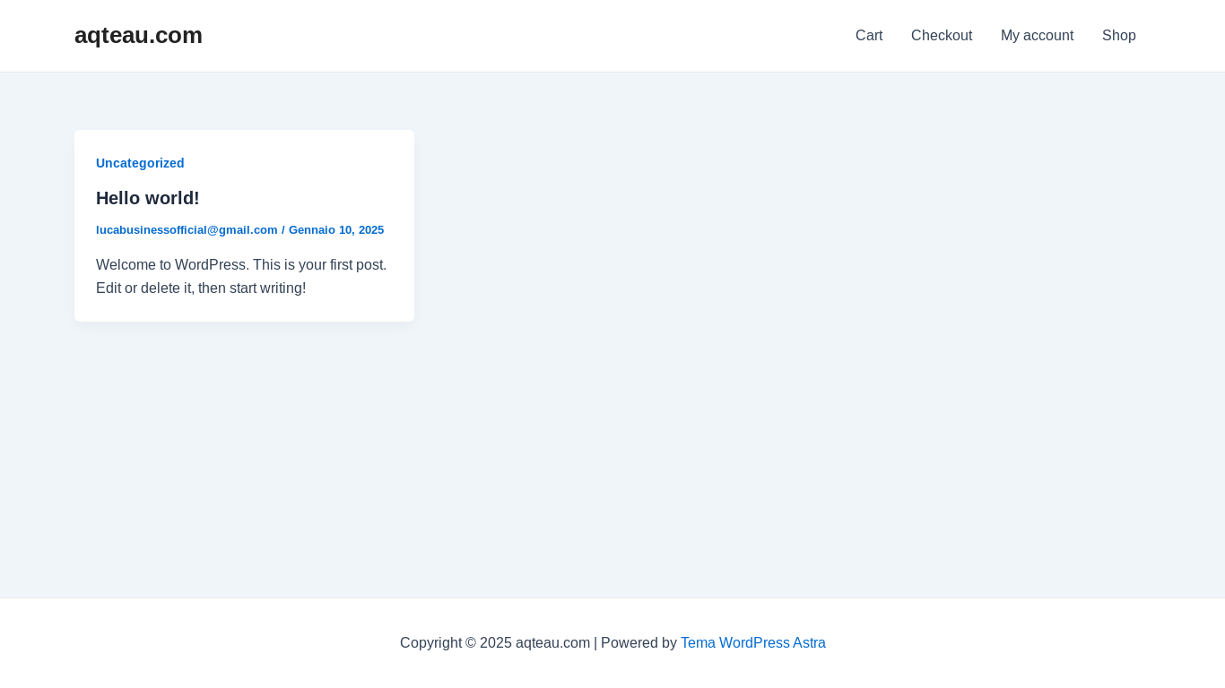 the desktop screenshot of aqteau.com