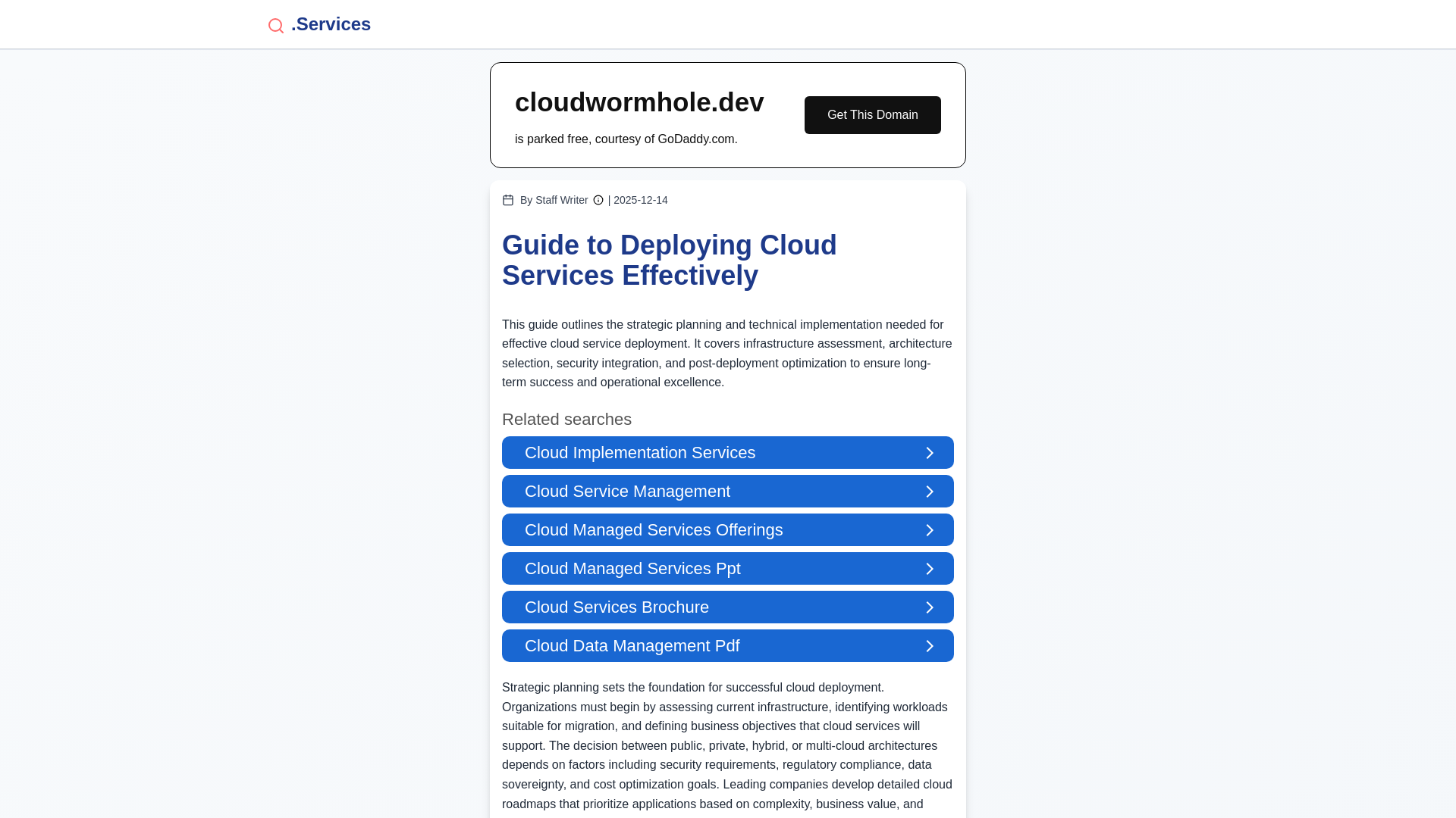 Guide to Deploying Cloud Services Effectively | .Services - URL Scan ...