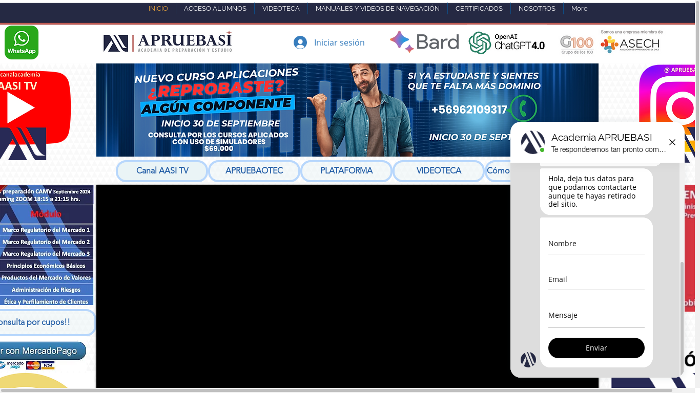 the desktop screenshot of www.apruebaciv.com