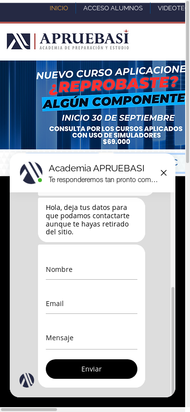 the mobile screenshot of www.apruebaciv.com