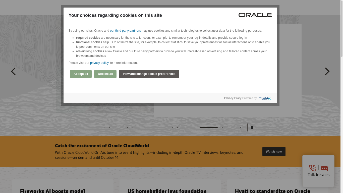 the desktop screenshot of www.oracle.com