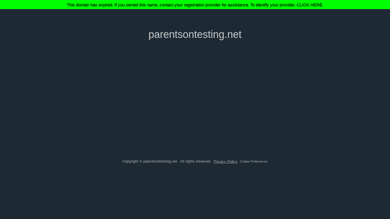 the desktop screenshot of parentsontesting.net