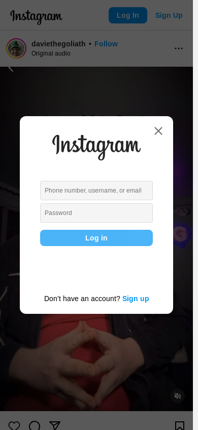 the mobile screenshot of www.instagram.com
