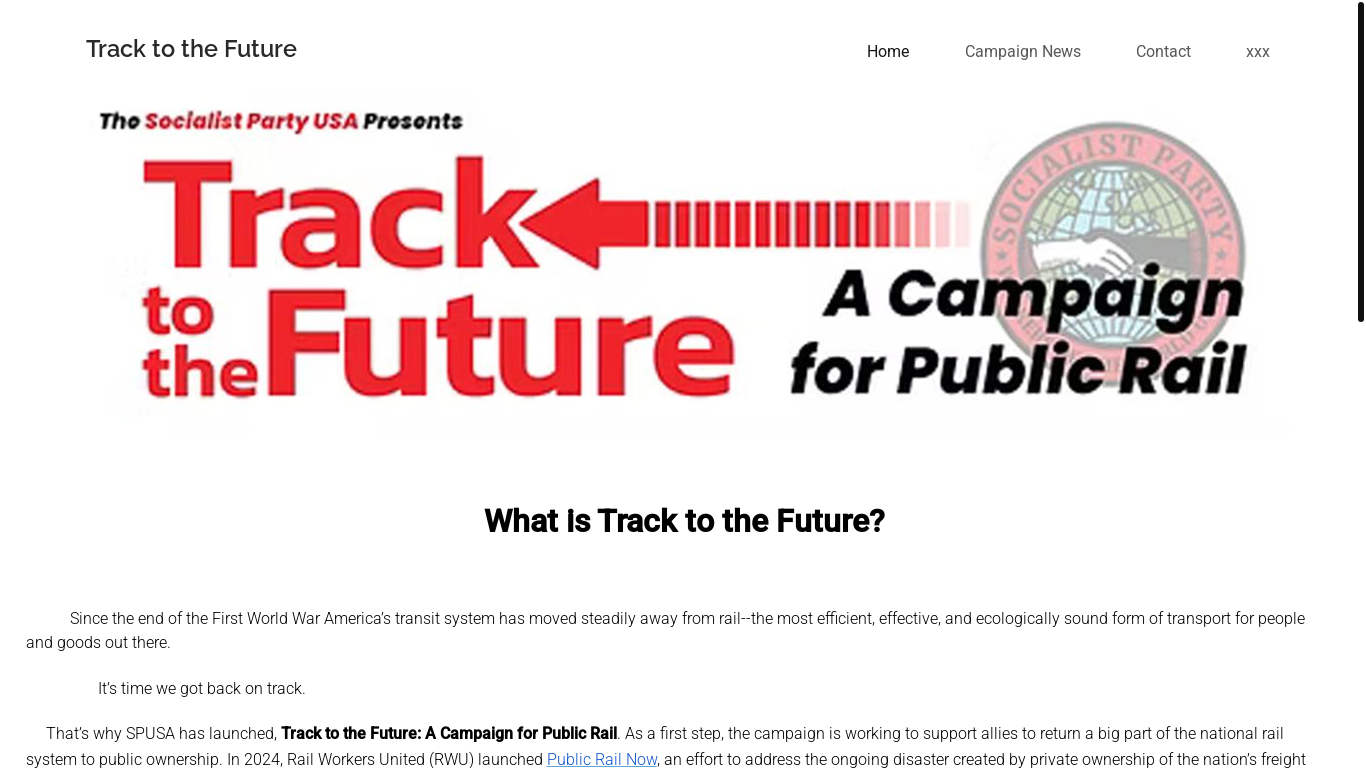 the desktop screenshot of www.tracktothefuture.net