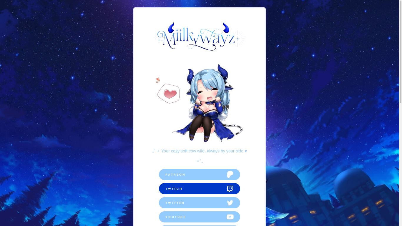 the desktop screenshot of miilkywayz.carrd.co
