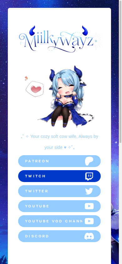 the mobile screenshot of miilkywayz.carrd.co