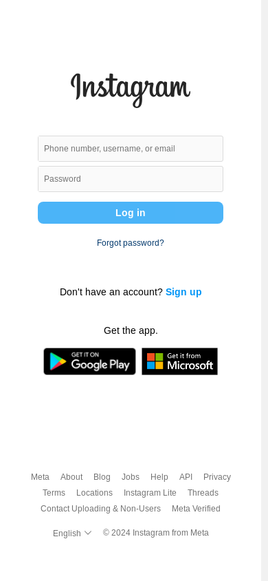the mobile screenshot of www.instagram.com