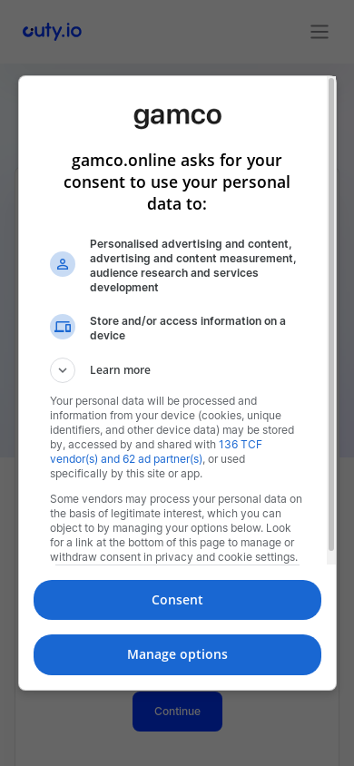 the mobile screenshot of gamco.online