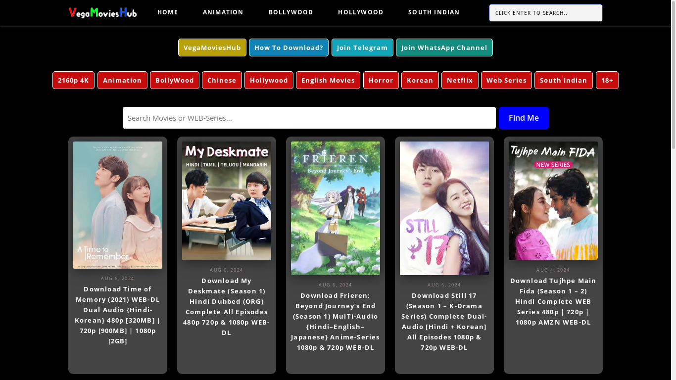 the desktop screenshot of m.vegamoviez.blog