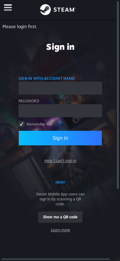 the mobile screenshot of steamcommunity.com