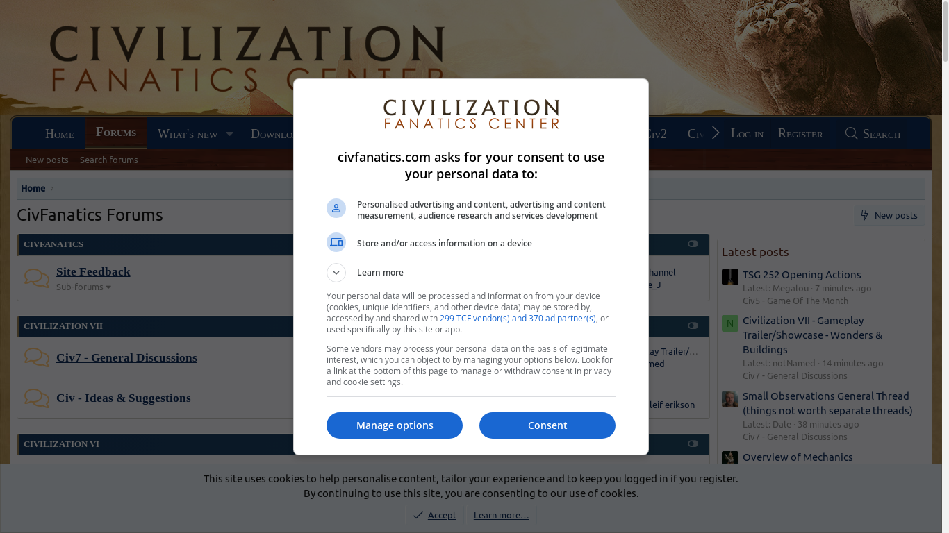 the desktop screenshot of forums.civfanatics.com