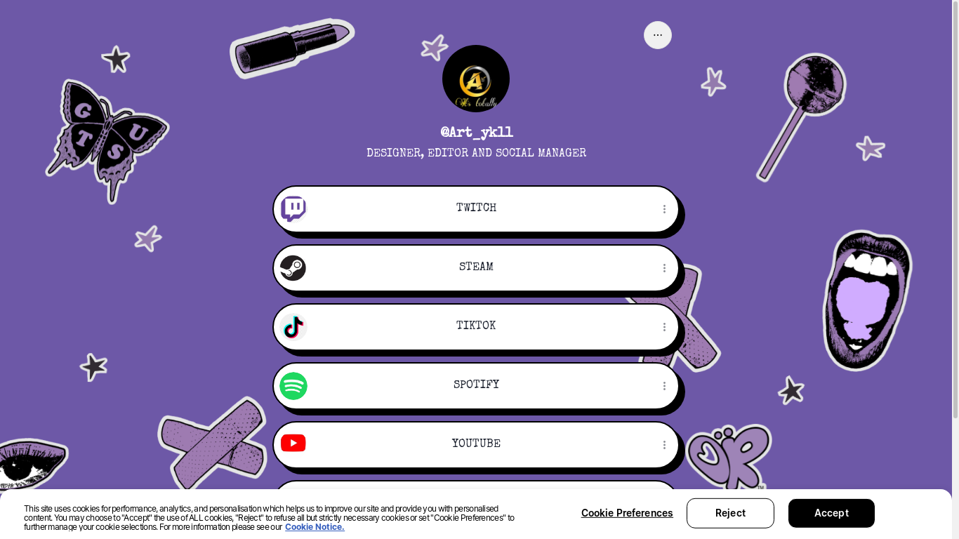the desktop screenshot of linktr.ee