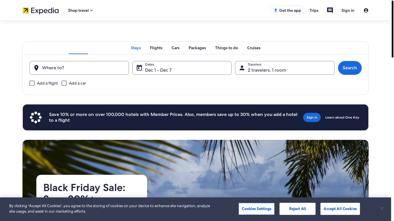 the desktop screenshot of www.expedia.com