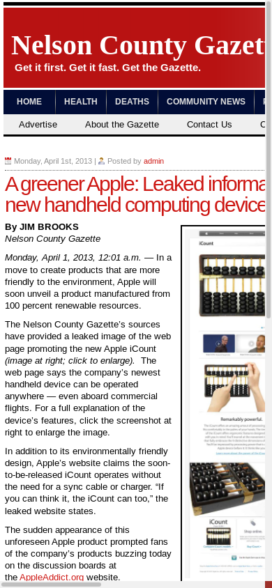 the mobile screenshot of nelsoncountygazette.com