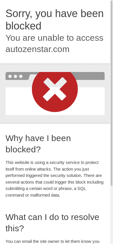 the mobile screenshot of autozenstar.com