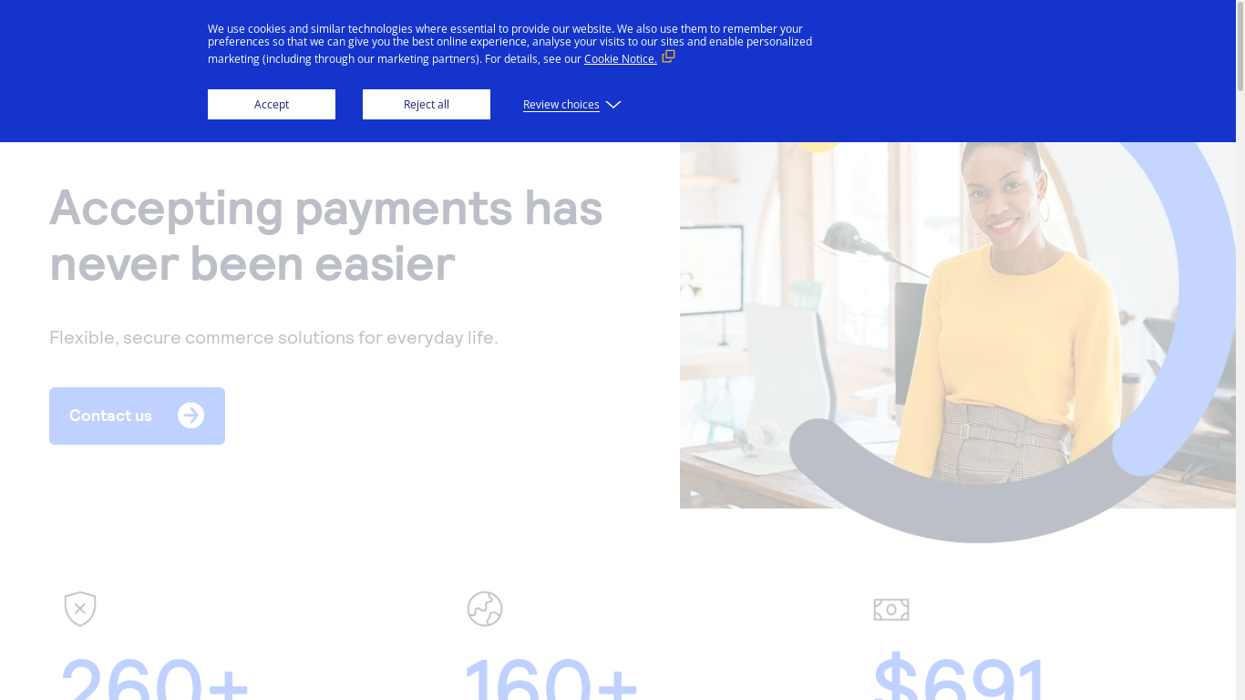 the desktop screenshot of www.cybersource.com