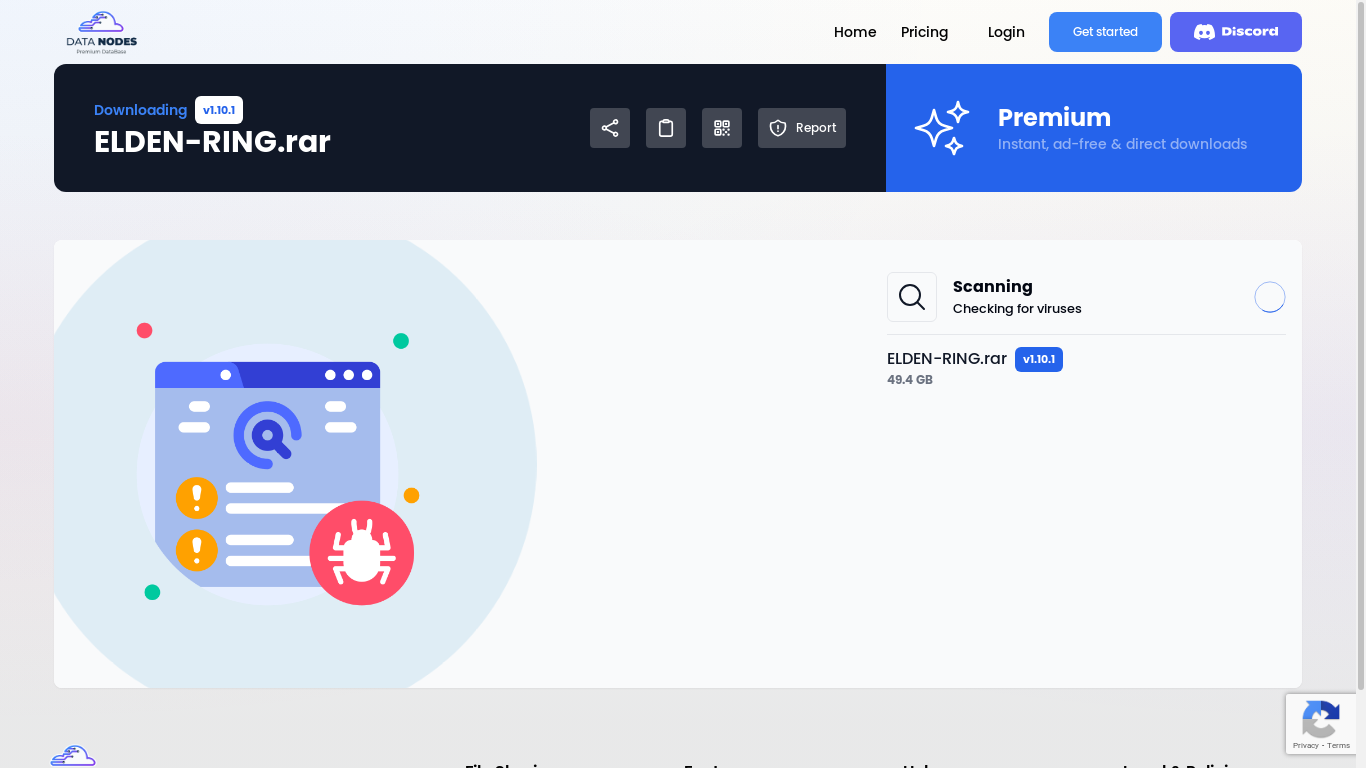 the desktop screenshot of datanodes.to