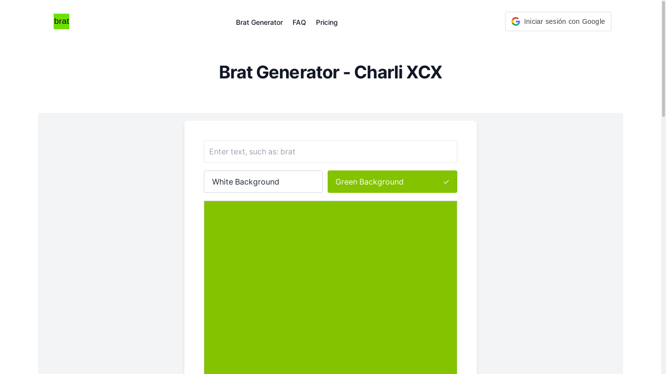 the desktop screenshot of brat-generator.net