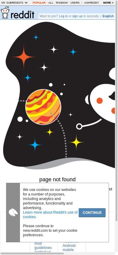 the mobile screenshot of www.reddit.com