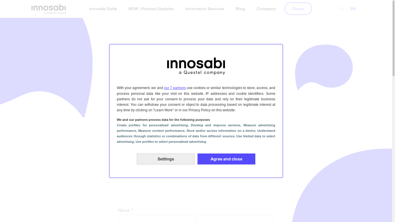 the desktop screenshot of innosabi.com