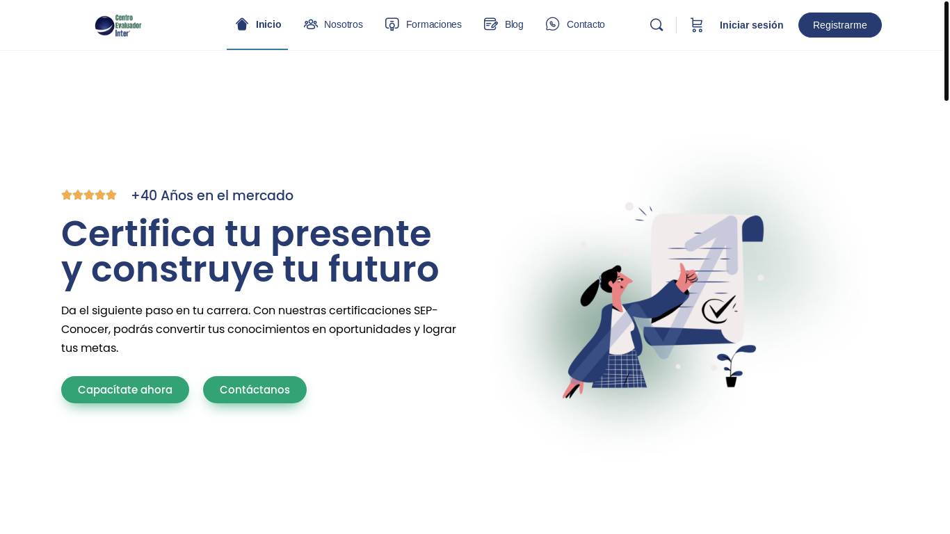 the desktop screenshot of centroevaluadorinter.com