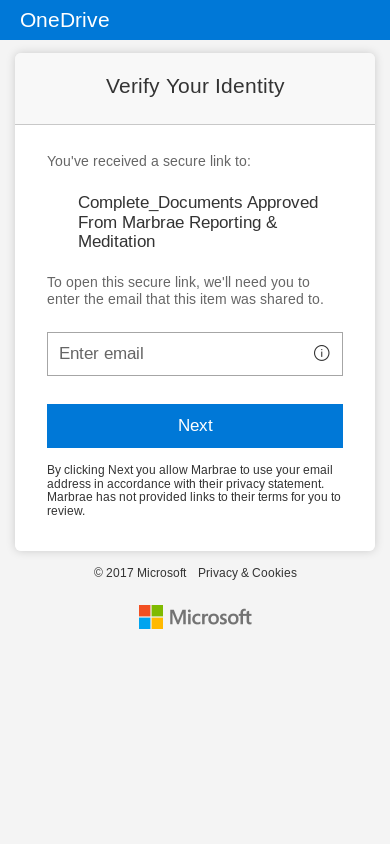 the mobile screenshot of marbrae-my.sharepoint.com