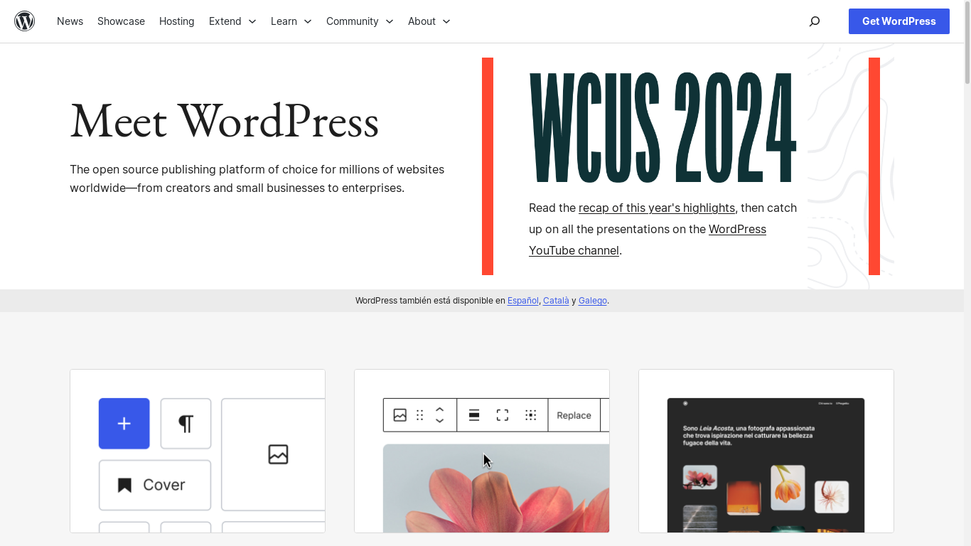 the desktop screenshot of wordpress.org