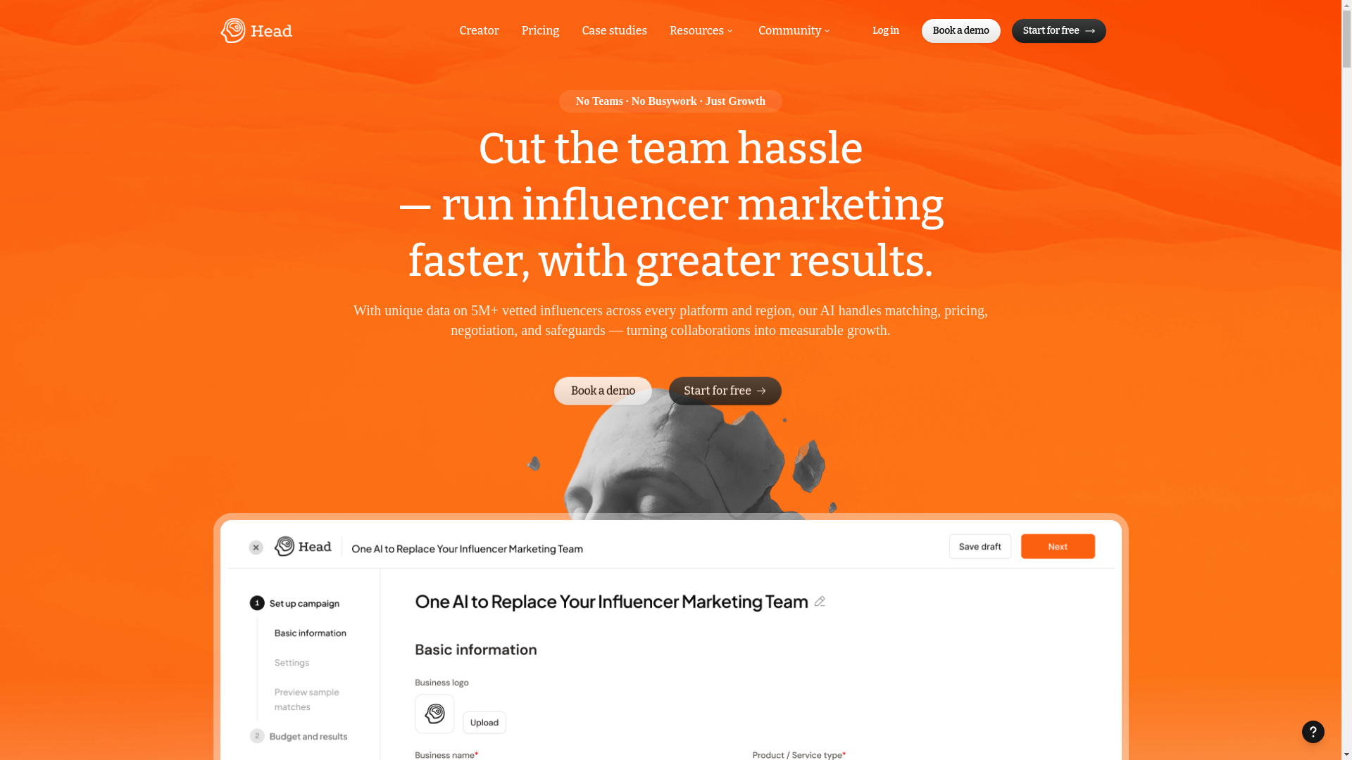 the desktop screenshot of headai.io