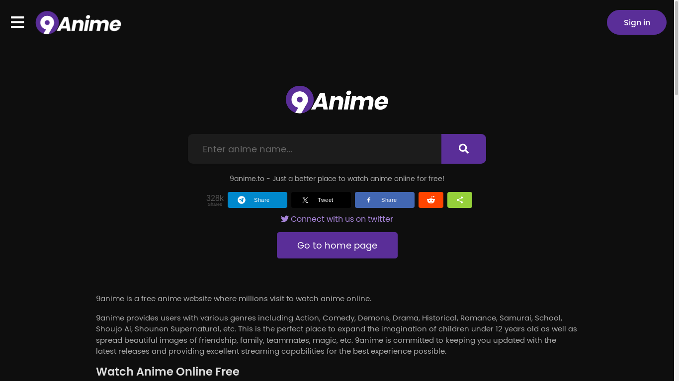 the desktop screenshot of 9animetv.to