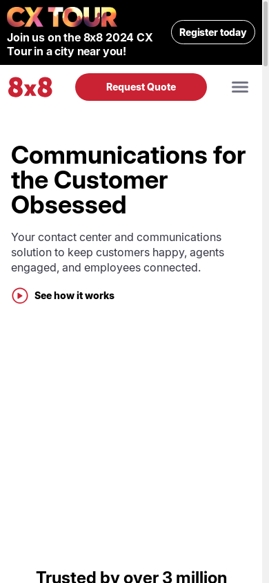 the mobile screenshot of www.8x8.com