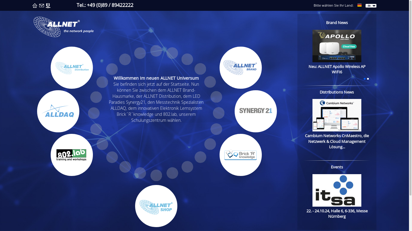 the desktop screenshot of www.allnet.de