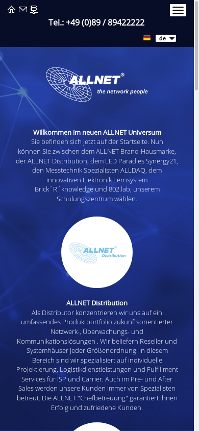 the mobile screenshot of www.allnet.de