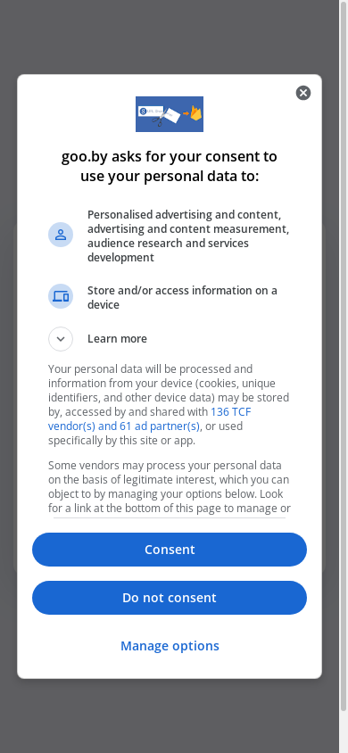 the mobile screenshot of goo.by
