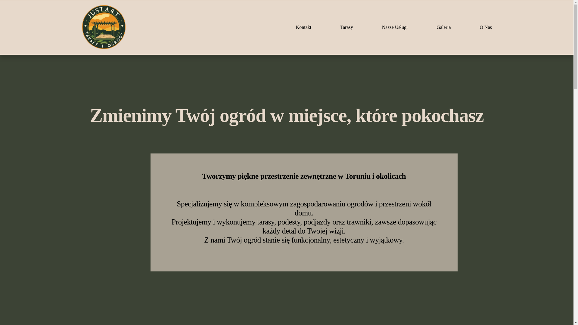 the desktop screenshot of www.justartogrody.pl