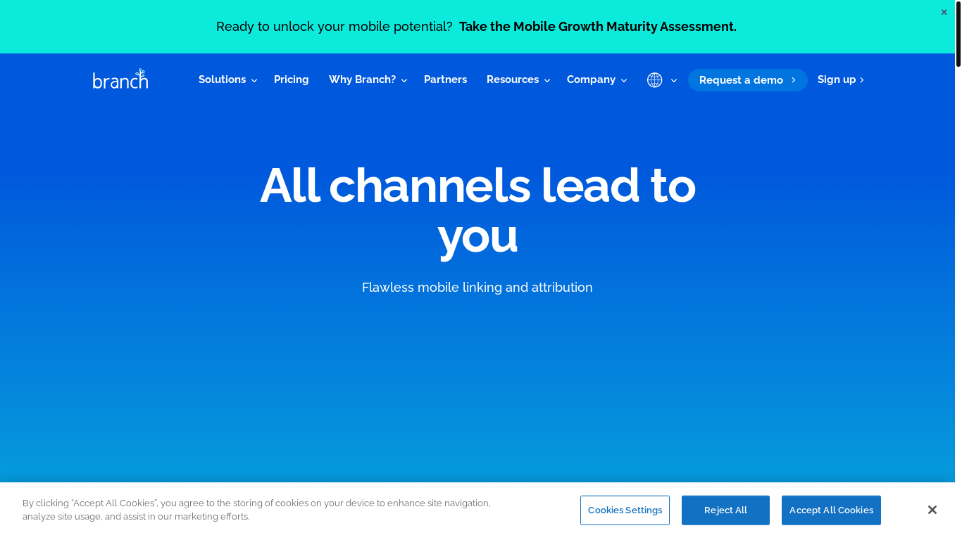 the desktop screenshot of www.branch.io