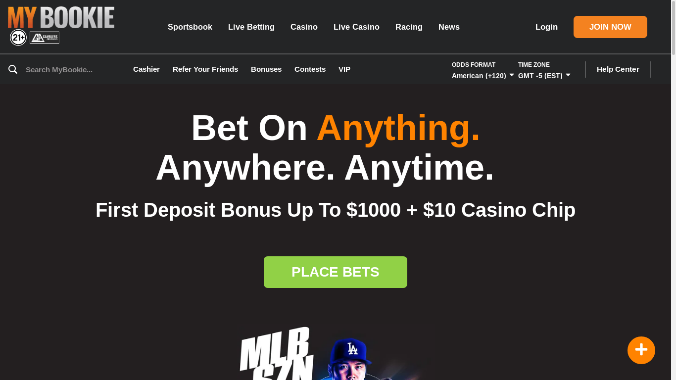 the desktop screenshot of www.mybookie.ag