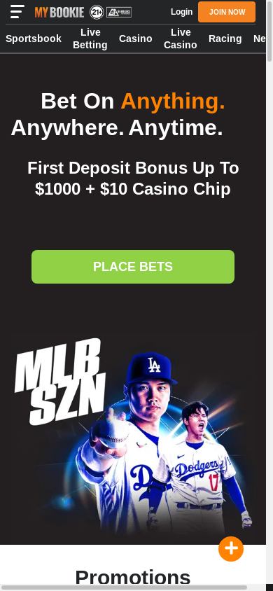 the mobile screenshot of www.mybookie.ag