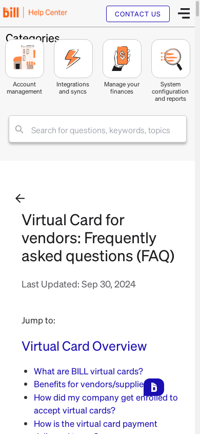 the mobile screenshot of help.bill.com