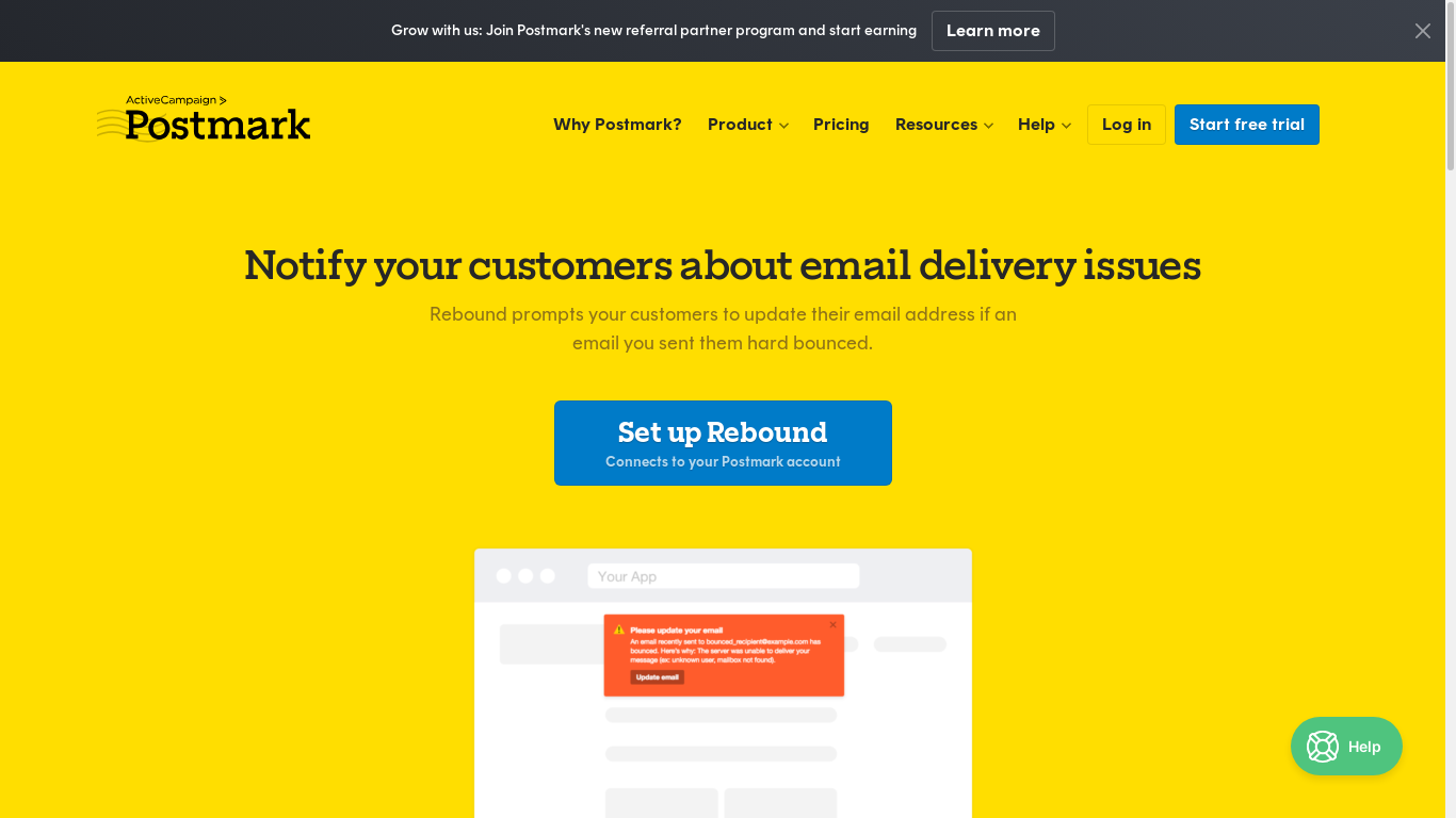 the desktop screenshot of postmarkapp.com