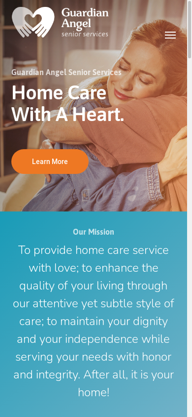 the mobile screenshot of guardianangelseniorservices.com