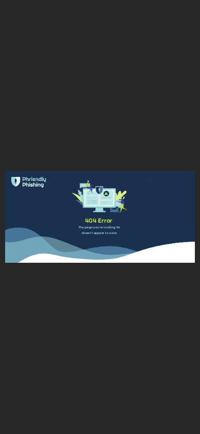 the mobile screenshot of training.phriendlyphishing.com