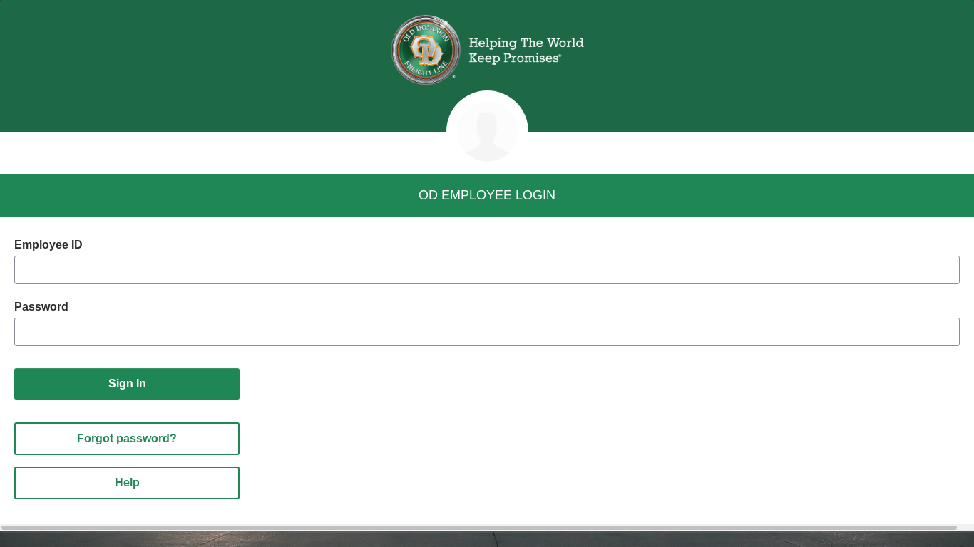 the desktop screenshot of login.odfl.com