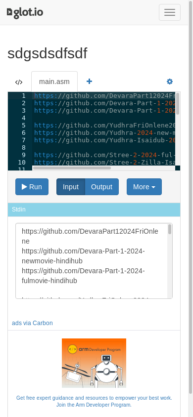 the mobile screenshot of glot.io