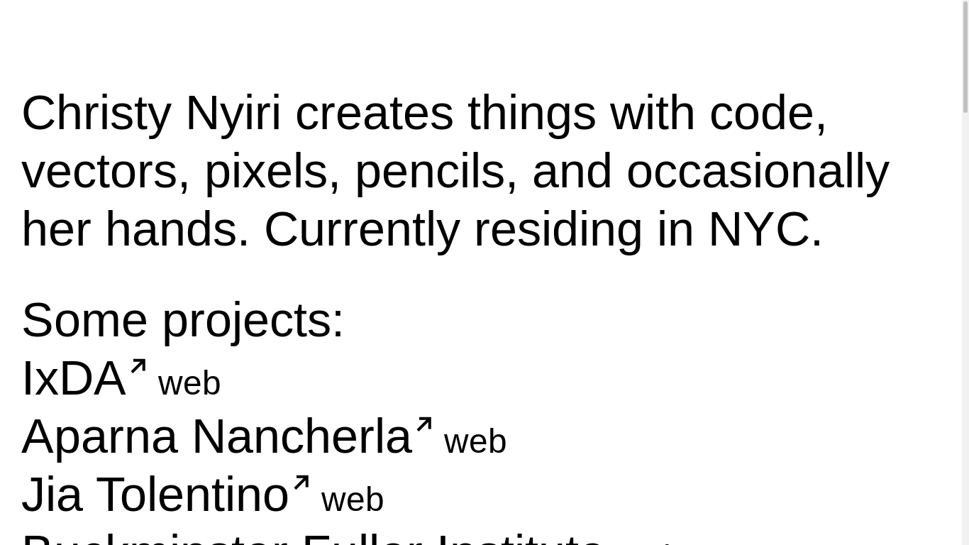 the desktop screenshot of christynyiri.com
