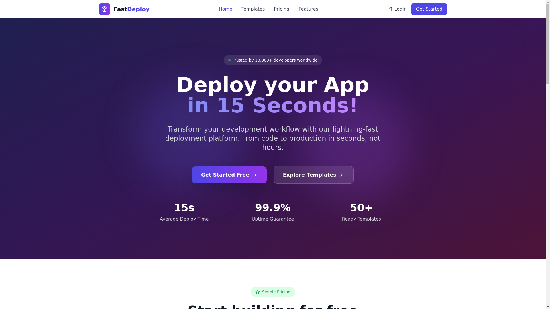 the desktop screenshot of fastdeploy-bbe.pages.dev