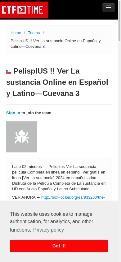 the mobile screenshot of ctftime.org