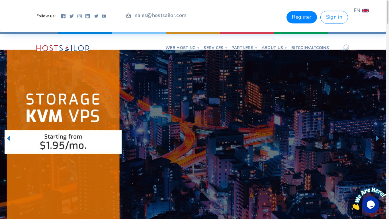 the desktop screenshot of hostsailor.com