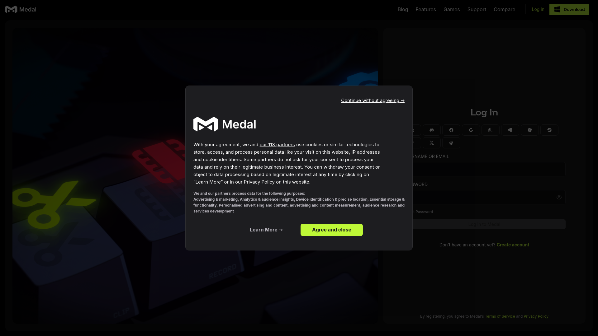 Login | Medal.tv - URL Scan Results | Tiny Scan