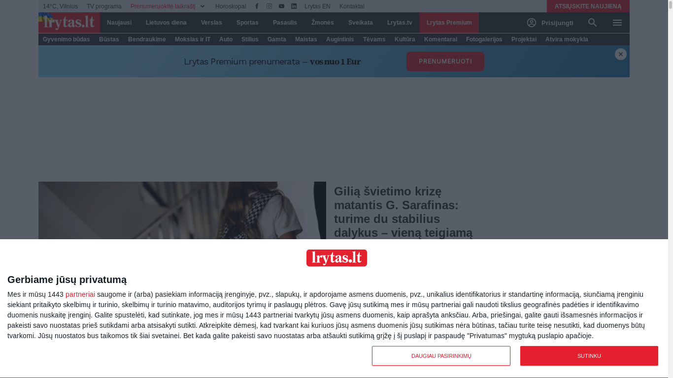 the desktop screenshot of www.lrytas.lt
